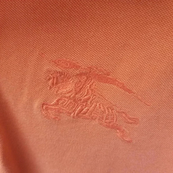 BURBERRY Slim Fit Orange Polo Shirt Collared Short Sleeve M - Picture 6 of 11